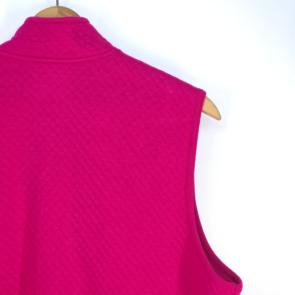 Karen Scott Sport Quilted Full Zip Vest Woman 2X Pink Barbiecore Athleisure Cozy - Picture 14 of 16